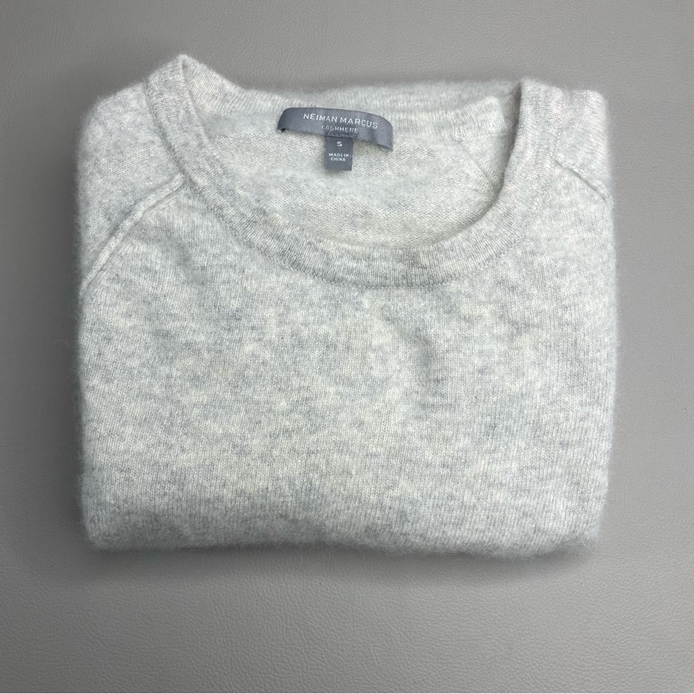 NEIMAN MARCUS Sweater Womens Small Cashmere Collection Pullover Long Sleeve Gray